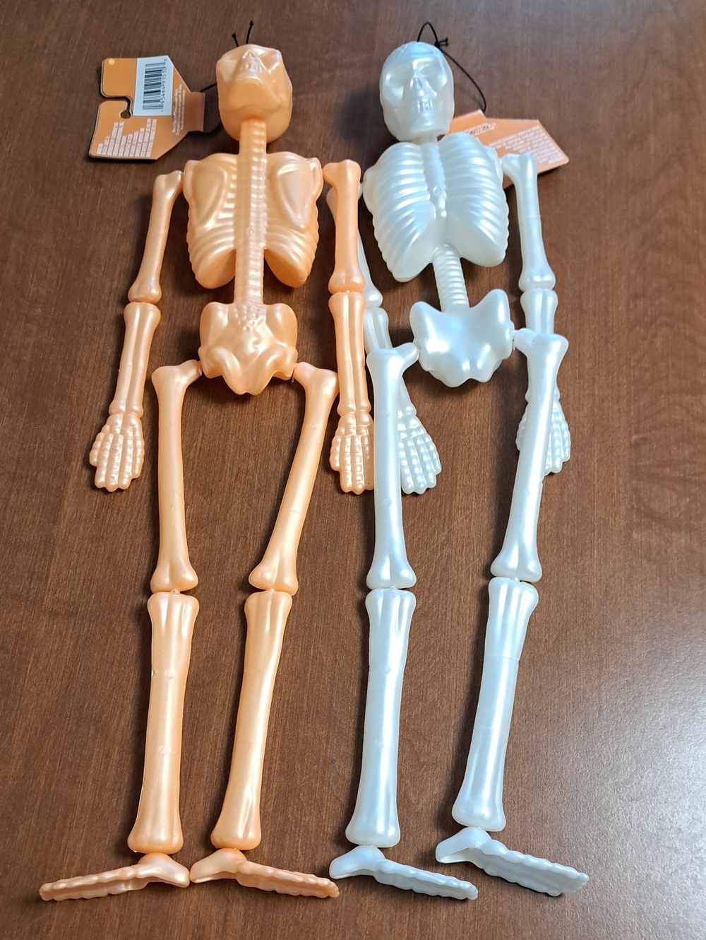 Halloween Orange and White Decorative Skeleton Set - Halloween Home Accent